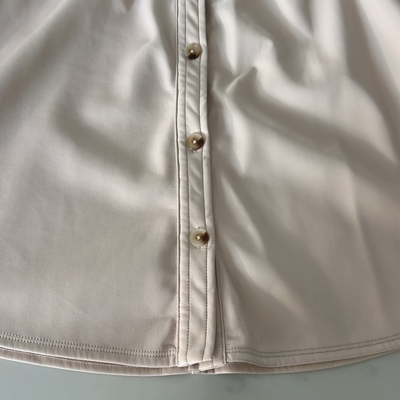 Melissa Nepton Faux Leather Dress Color Sandshell Size Medium NWT - Picture 4 of 7